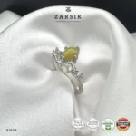 Enchanting opal floral ring crafted in 925 sterling silver with a natural oval opal and sparkling cubic zirconia accents