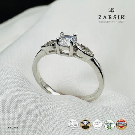 Celeste Round CZ 925 Silver Ring