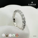 925 Sterling Silver CZ Stackable Eternity Band Ring