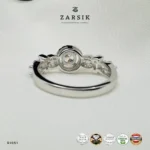 Luxury CZ Halo 925 Silver Ring | Marquise & Baguette Accents - Image 4