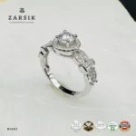Luxury CZ Halo 925 Silver Ring | Marquise & Baguette Accents - Image 5
