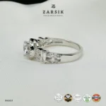 Luxury CZ Halo 925 Silver Ring | Marquise & Baguette Accents - Image 6