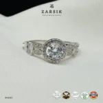 Luxury CZ Halo 925 Silver Ring | Marquise & Baguette Accents - Image 7
