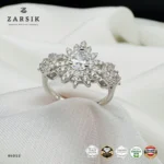 925 silver starburst cluster ring