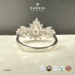 925 Silver Starburst Cluster Ring with Cubic Zirconia - Image 5