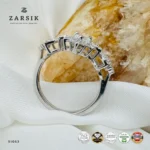 925 Silver Starburst Cluster Ring with Cubic Zirconia - Image 6