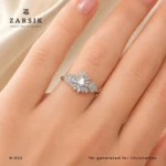 925 Silver Starburst Cluster Ring with Cubic Zirconia - Image 2
