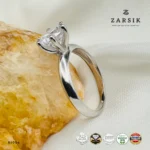 Rhodium Plated 925 Silver Solitaire Ring