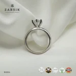 Rhodium Plated 925 Silver Solitaire Ring | Zarsik - Image 4