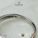 Rhodium Plated 925 Silver Solitaire Ring | Zarsik - Image 5