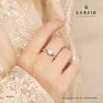 Rhodium Plated 925 Silver Solitaire Ring | Zarsik - Image 2