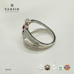Multi Color Aurora Bloom 925 Silver Ring | CZ Statement Ring - Image 5