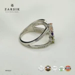 Multi Color Aurora Bloom 925 Silver Ring | CZ Statement Ring - Image 6