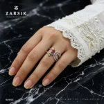 Multi Color Aurora Bloom 925 Silver Ring | CZ Statement Ring - Image 2