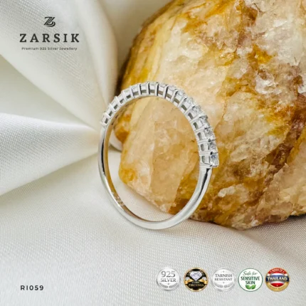 925 sterling silver half eternity ring