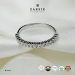 925 Sterling Silver Half Eternity Ring – Stackable CZ Band - Image 3