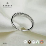 925 Sterling Silver Half Eternity Ring – Stackable CZ Band - Image 4