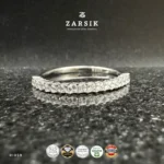 925 Sterling Silver Half Eternity Ring – Stackable CZ Band - Image 5