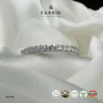 925 Sterling Silver Half Eternity Ring – Stackable CZ Band - Image 6