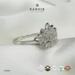 Vintage Cluster Cocktail Ring – 925 Sterling Silver with Cubic Zirconia - Image 3