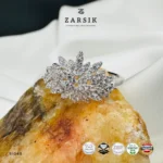 Vintage Cluster Cocktail Ring – 925 Sterling Silver with Cubic Zirconia - Image 4