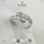 Geometric CZ 925 Silver Ring