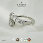 Radiant Geometric CZ 925 Silver Ring | Thai Elegance - Image 3