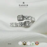 Radiant Geometric CZ 925 Silver Ring | Thai Elegance - Image 4