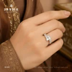 Radiant Geometric CZ 925 Silver Ring | Thai Elegance - Image 2