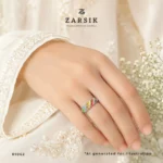 Rainbow Spiral CZ 925 Silver Ring | Rhodium Plated Thai Elegance - Image 2