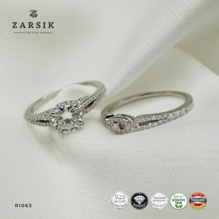 Stackable CZ 925 Silver Ring Set