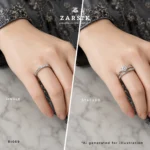 925 Sterling Silver Half Eternity Ring – Stackable CZ Band - Image 2