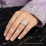 Vintage Cluster Cocktail Ring – 925 Sterling Silver with Cubic Zirconia - Image 5