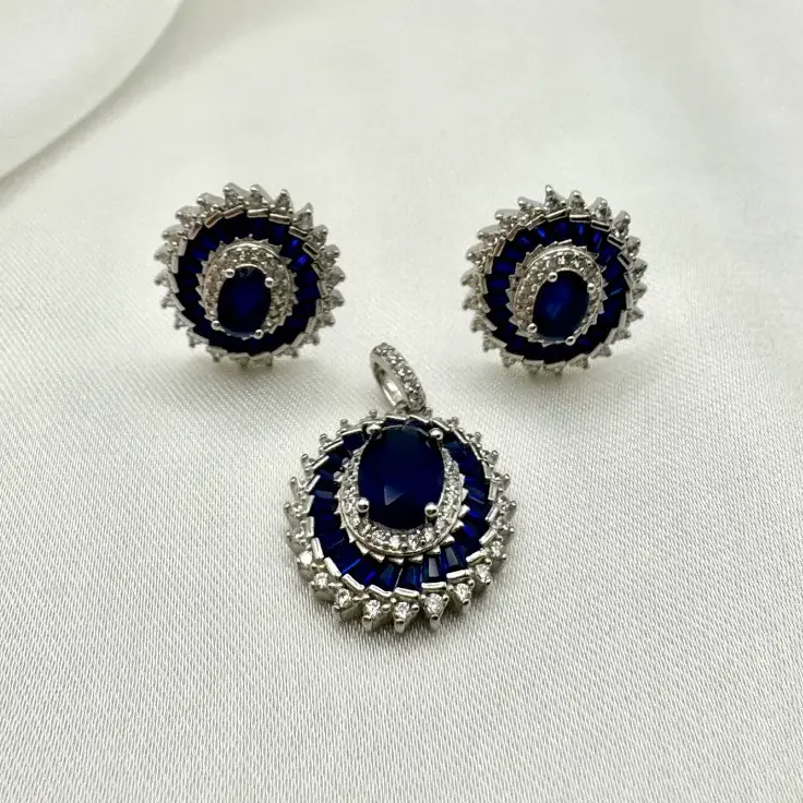 925 silver Pendant and earrings sets