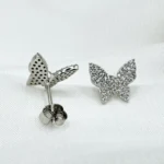 925 Sterling Silver Cubic Zirconia Butterfly Studs - Image 4