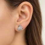 Imported 925 Sterling Silver Cubic Zirconia Swan Stud Earrings - Image 2